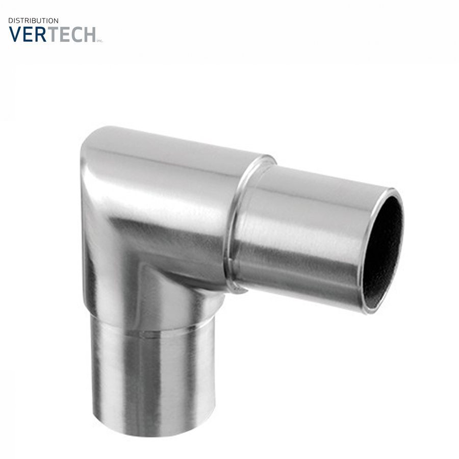 Brushed Stainless 90 deg ZH handrail connect-48H