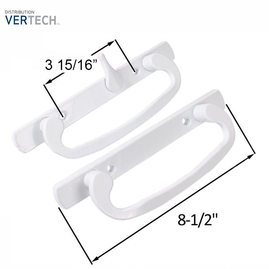 PATIO DOOR HANDLE- WHITE-OFFSET