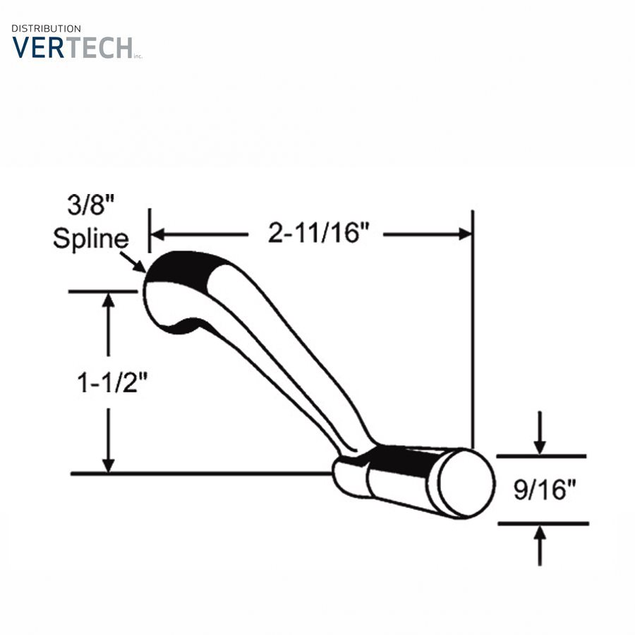 CRANK HANDLE WHITE 3 / 8'' SPLINE